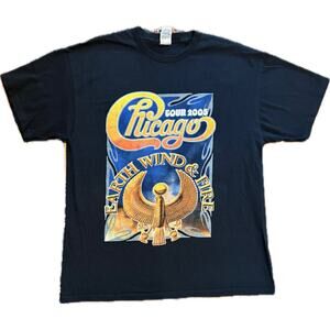 Vintage 2005 Chicago Band Earth Wind & Fire Concert Shirt Black Double Sided XL